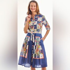 DIZZIE LIZZIE- Miss Mable Floral Patchwork Dress with Belt NWT